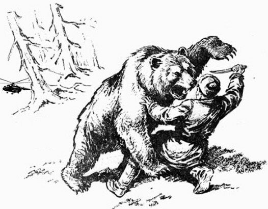 Охота на медведя с ножом