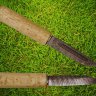 Нож Якут №6 из дамаской стали, рукоять сувель березы с дюралью