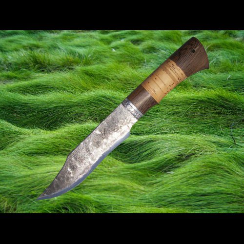 Нож Носорог, сталь 9хс, ручная ковка, рукоять венге с берестой