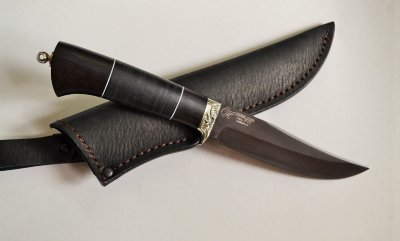 Нож Судак, сталь Р12 (быстрорез), рукоять из венге/граба с кожей