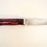 Нож Ирбис, клинок ромб с фальшлезвием, рукоять стабилизированное красное дерево, мельхиор