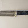 Нож Буйвол из дамасской стали, рукоять с огранкой из стабилизированного дерева с мельхиором
