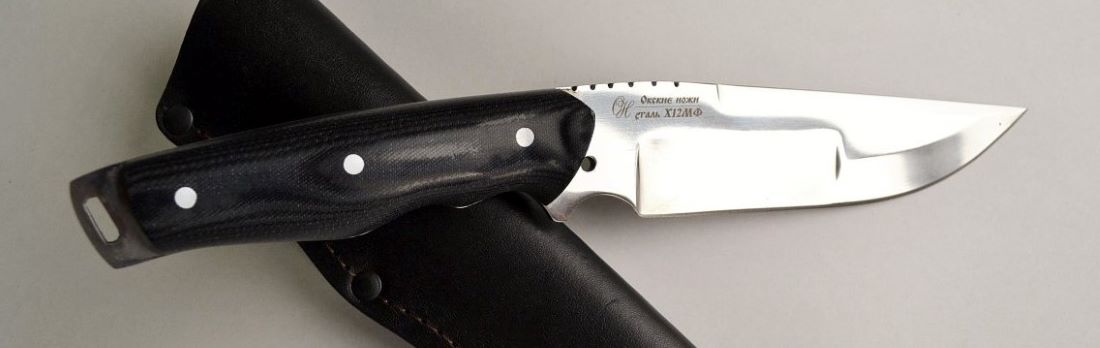 Нож Тактик из стали Х12МФ цельнометаллический, накладки - микарта