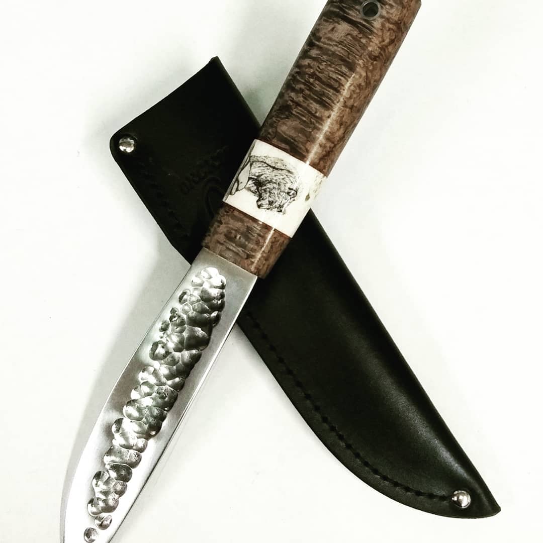 Якутский нож с кованым долом по индивидуальному заказу