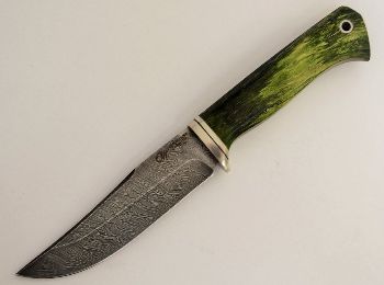 Нож "Судак" с рукояткой из стабилизированной карелки с огранкой, Окские Ножи
