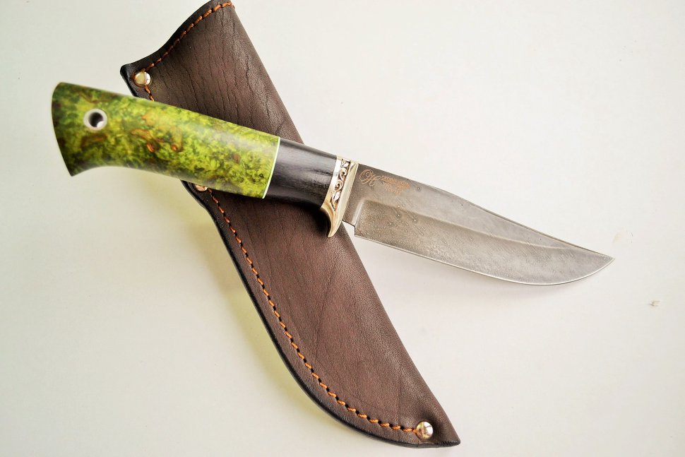 Нож Судак из стали ХВ5 со стабилизированным деревом