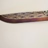 Нож Рыцарь в ножнах из мозаичного дамаска с объемной резьбой