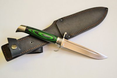 Нож Финка НКВД №11 реплика из стали Х12МФ, рукоять из микарты (цвета в ассортименте) с мельхиором