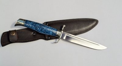 Нож Финка НКВД №12 реплика из стали Х12МФ, рукоять из акрилата (цвета в ассортименте) с мельхиором