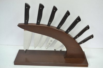Набор кухонных ножей 7 предметный на подставке из стали 95Х18, накладки дерево венге (граб,падук,орех,бубинго)