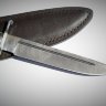 Нож Финка НКВД №15 реплика из дамасской стали, рукоять из микарты с литьем из мельхиора