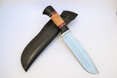 Нож Ягуар-2 из нержавеющей стали 65Х13, рукоять граб, падук, береста