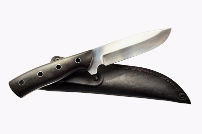 Нож Мастер из стали 65Х13, накладки из граба/венге, ножны из натуральной кожи