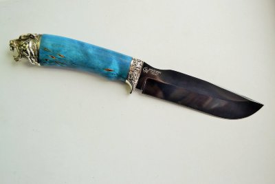 Нож Ягуар-2, сталь Р12 (быстрорез), рукоять из стабилизированного дерева с литьем