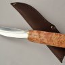 Нож Якут №11 из Elmax, рукоять из капа карелки с латунью