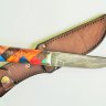 Нож Ласка, композиция Авангард, ламинат из ламинированного дамаска с никелем