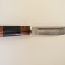 Нож Якут средний №5 из дамаска, рукоять из  дерева венге или мореного граба, вставка кожа