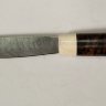 Нож Якут средний №18 из дамаска, рукоять из стабилизированного дерева с рогом