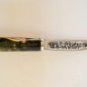 Нож Якутский средний №19 из Х12МФ с кованым долом, рукоять стабилизированное дерево, латунь, мельхиор, фибра