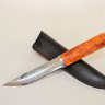 Нож Якутский средний №19 из Х12МФ с кованым долом, рукоять стабилизированное дерево ( цвета в ассортименте), латунь, мельхиор, фибра