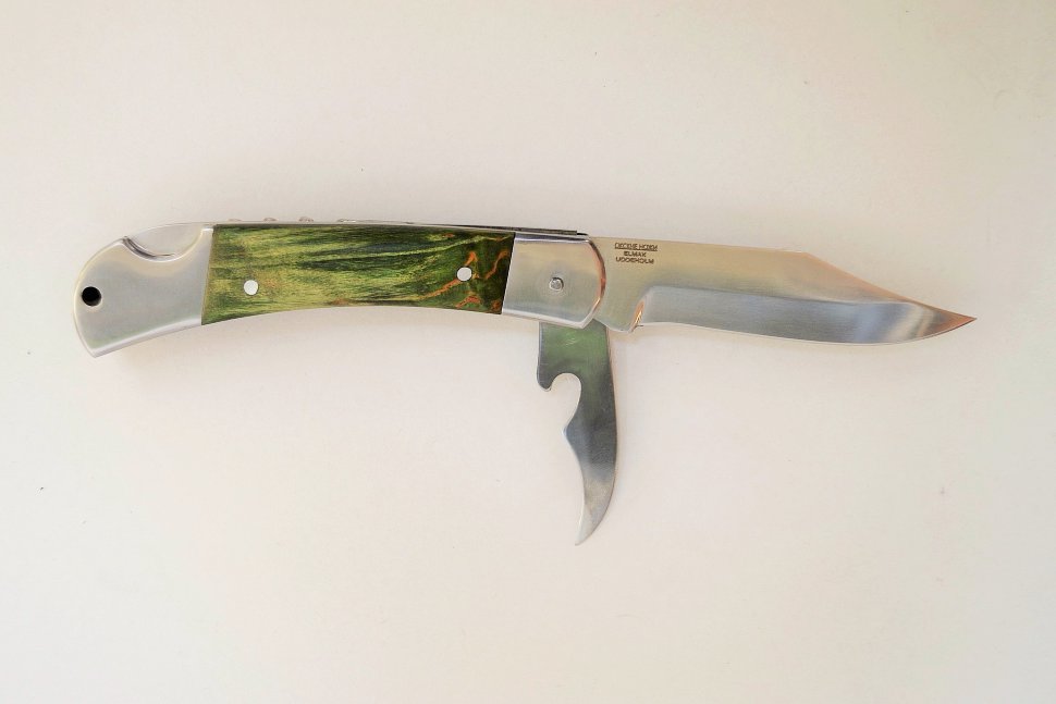 Складной нож НС-09А, сталь Elmax, трехпредметный со штопором и консервооткрывателем
