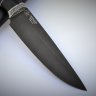 Нож Тукан, сталь Р12 (быстрорез), рукоять из дерева граб/ венге с кожей