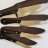 Набор кухонных ножей из Х12МФ, 4 предмета, рукояти ножей из граба