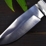 Нож Барсук, сталь N690, рукоять стабилизированное дерево, вставки G10, мельхиор, полировка клинка "сатин"