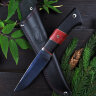 Нож Коршун, сталь N690, рукоять граб, стабилизированное дерево, пины, мельхиор, полировка клинка "сатин"