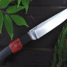 Нож Коршун, сталь N690, рукоять граб, стабилизированное дерево, пины, мельхиор, полировка клинка "сатин"