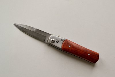 Складной нож НО-12 откидной из дамаска