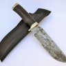 Нож Орел из стали Х12МФ с гравировкой под старину, рукоять из дерева граб с литьем из мельхиора