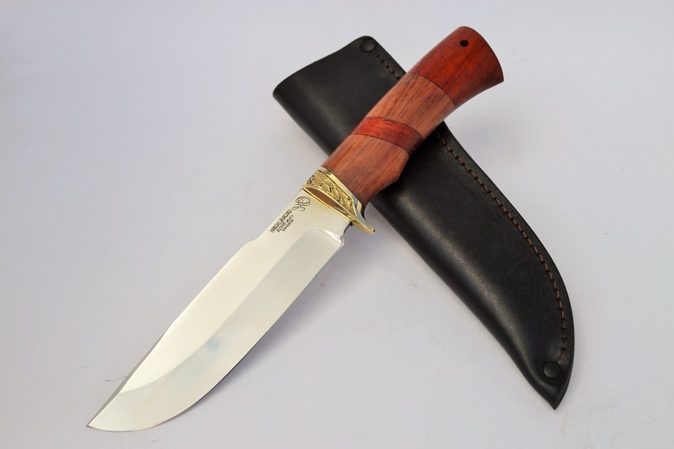 Нож Бобр-2 из нержавеющей стали 95Х18, рукоять из падука и бубинга