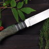 Нож Ласка, сталь N690, рукоять стабилизированное дерево, G10, мельхиор, полировка клинка "сатин"