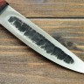 Нож Якутский со Скрим шоу средний из 95Х18 (Х12МФ, дамаск), с кованым долом, рукоять стабилизированное дерево, рог, фибра