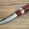 Нож Якутский со Скрим шоу средний из 95Х18 (Х12МФ, дамаск), с кованым долом, рукоять стабилизированное дерево, рог, фибра