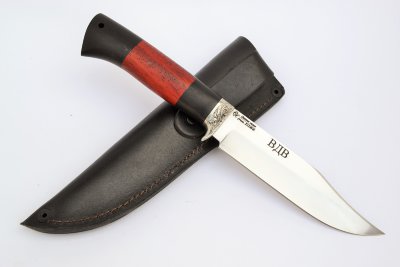 Нож Норка из инструментальной стали Х12МФ, рукоять дерево граб, падук, мельхиор