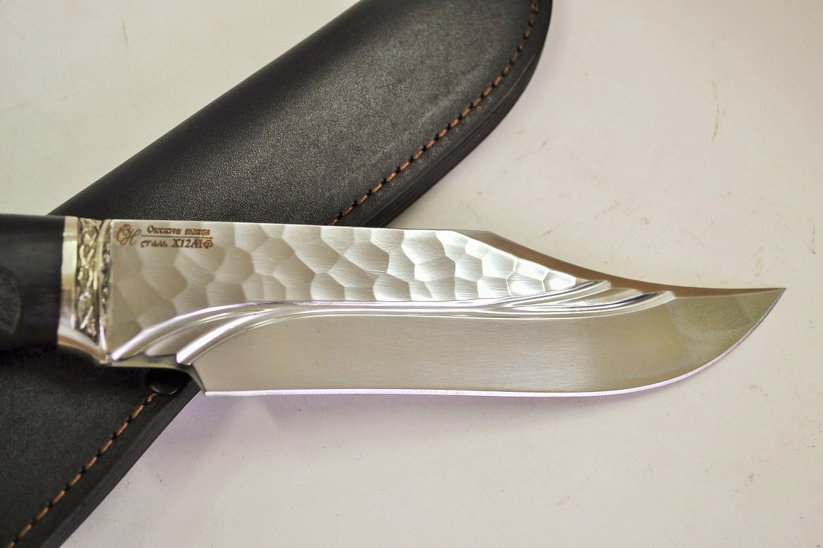 Нож Носорог из Х12МФ с гравировкой Каменный Век