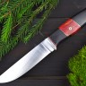 Нож Ласка, сталь N690, рукоять граб, стабилизированное дерево, пины, мельхиор, полировка клинка "сатин"