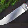 Нож Ласка, сталь N690, рукоять граб, стабилизированное дерево, пины, мельхиор, полировка клинка "сатин"