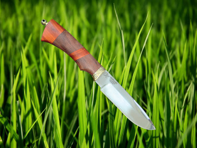 Нож Рысь из нержавеющей стали 95Х18, рукоять из дерева бубинго и падука