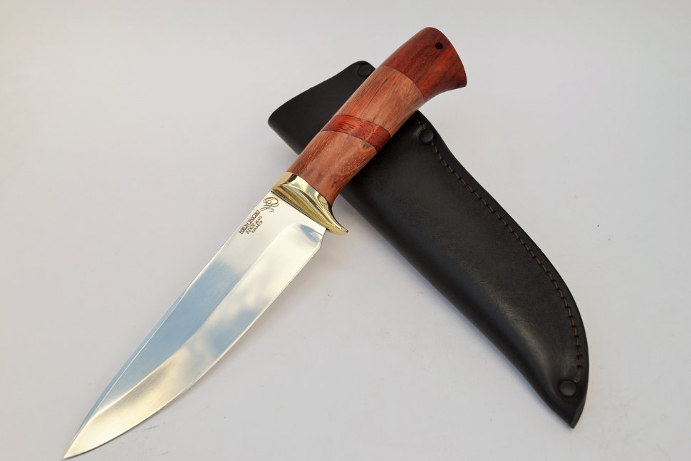 Нож Сокол из нержавеющей стали 95Х18, рукоять из дерева бубинго и падука