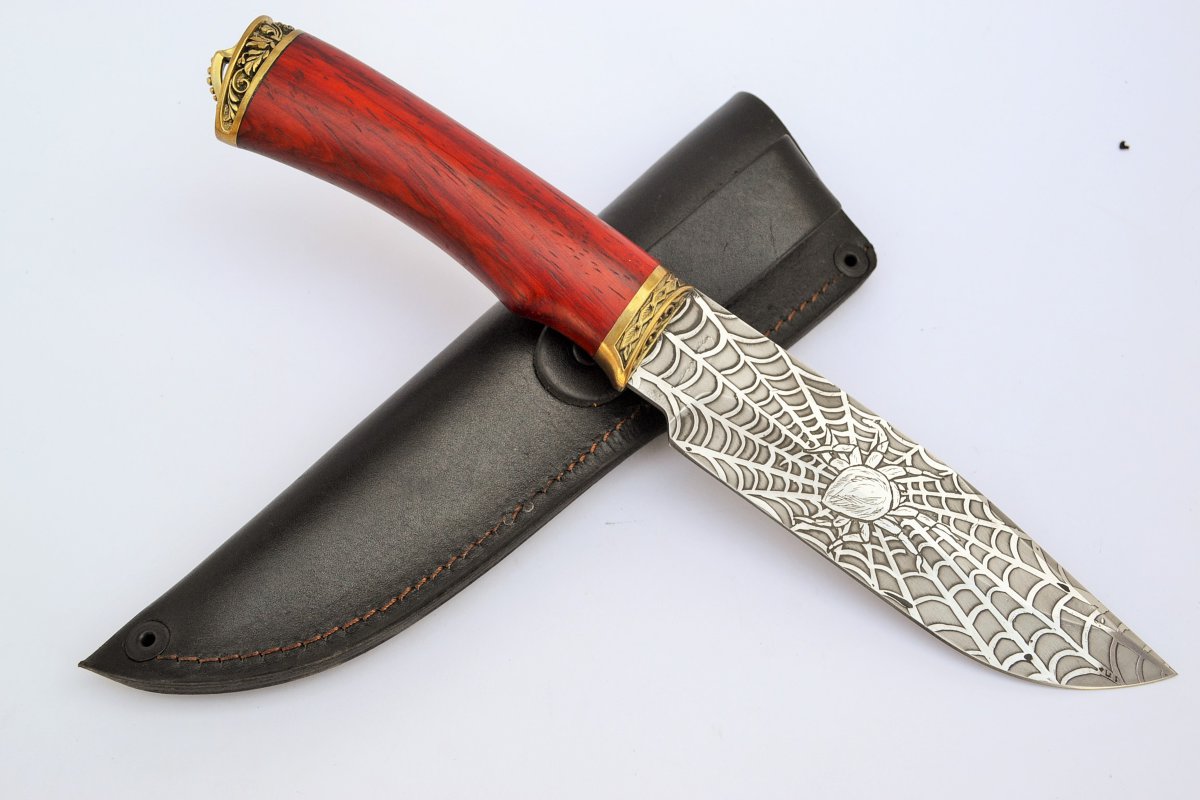Нож Пума из 95х18 с гравировкой Паук