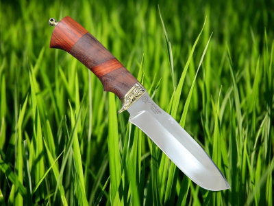 Нож Ягуар из нержавеющей стали 95Х18, рукоять из дерева бубинго с падуком