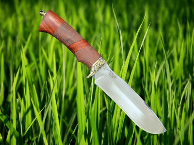Нож Ягуар-2 из нержавеющей стали 95Х18, рукоять из дерева бубинго с падуком