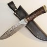 Нож Коршун, клинок - дамасская сталь, композиция "Каменный Век"