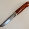 Нож финский Пуукко из дамаска средний, стабилизированная карелка