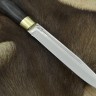 Нож Скандинав, Х12МФ, рукоять из  черной стабилизированной карельской берёзы, литье из латуни