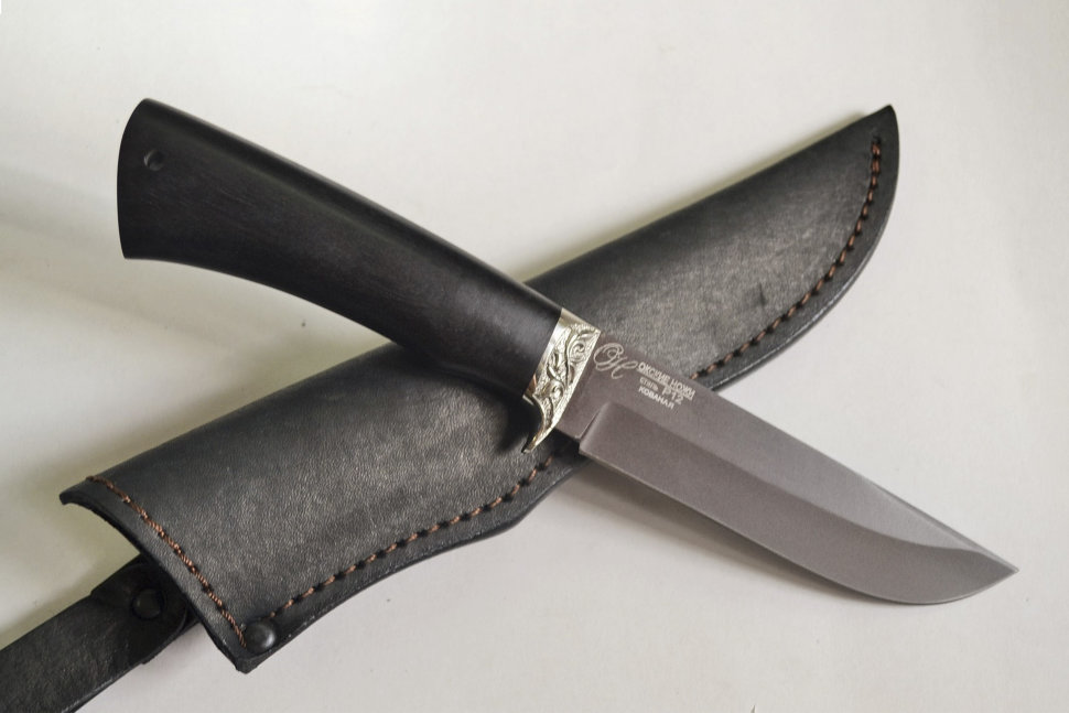 Нож Белка, сталь Р12 (быстрорез), рукоять граб/венге с мельхиором