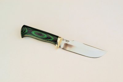 Нож Бобр-2 из стали D2, рукоять с микартой и мельхиором